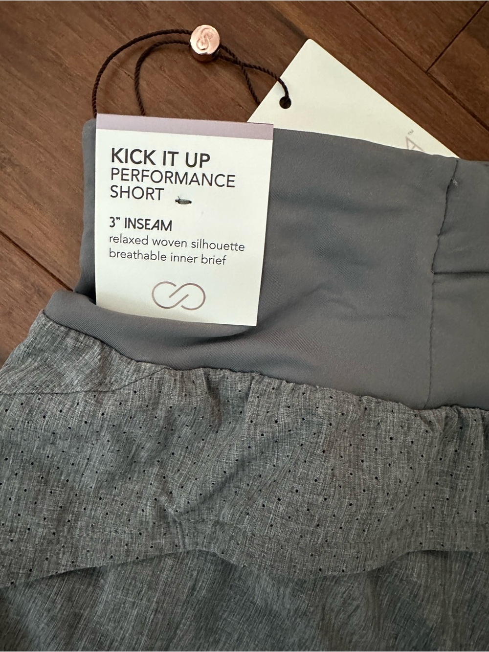 CALIA by Carrie Underwood Kick it Up Gray Athletic Shorts with Wide Waistband - Picture 5 of 5